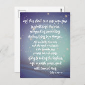 Carte Postale Gloire à Dieu Luc Bible Versets Noël (Devant / Derrière)