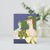 Carte Postale Gloria en vert et jaune (Debout devant)