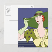 Carte Postale Gloria en vert et jaune (Devant / Derrière)