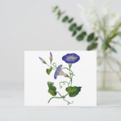 Carte Postale Glories du matin bleu brodé (Debout devant)