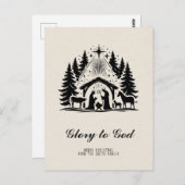 Carte Postale Glorieuse Élégance Religieuse à Dieu Noël Chrétien (Devant / Derrière)