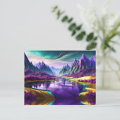 Carte Postale Glorieux paysage violet et or (Debout devant)