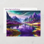 Carte Postale Glorieux paysage violet et or (Devant / Derrière)