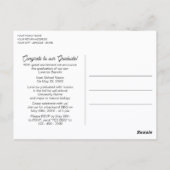 Carte Postale Glossy Faux Red Copper Graduation Faire-part (Dos)