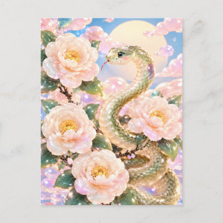 Carte Postale Glossy Snake Floral Art