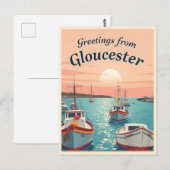 Carte Postale Gloucester, Massachusetts – Bateaux de pêche Vinta (Devant / Derrière)