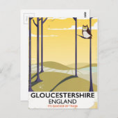 Carte Postale Gloucestershire, affiche de voyage du Train d'Angl (Devant / Derrière)