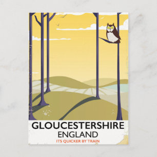 Carte Postale Gloucestershire, affiche de voyage du Train d'Angl