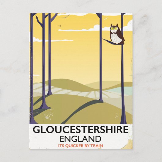 Carte Postale Gloucestershire, affiche de voyage du Train d'Angl (Devant)