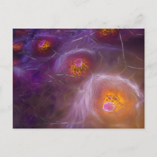Carte Postale Glowing Cellular Network Abstract Art (Devant)