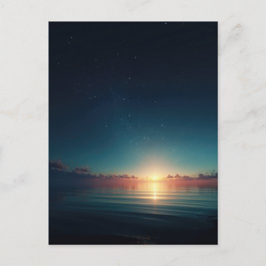 Carte Postale Glowing Starry Night Ocean Sunrise (Devant)