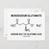 Carte Postale Glutamate De Monosodium Sel De Sodium De L'Acide G (Devant / Derrière)