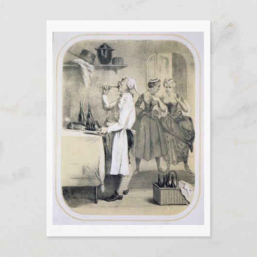 Carte Postale gluttony in the Kitchen, from a series of prints d (Devant)