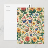 Carte Postale Gnome a flower motif design (Devant / Derrière)
