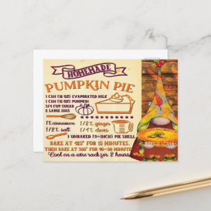 Carte Postale Gnome à tarte Citrouille fraîche