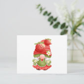 Carte Postale Gnome adorable du jardin de fraises (Debout devant)