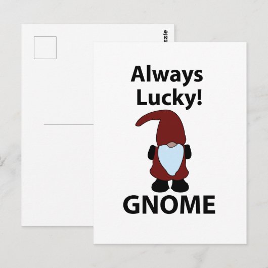 Carte Postale Gnome Always Lucky Gnome (Devant / Derrière)