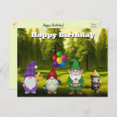Carte postale Gnome anniversaire (Devant / Derrière)