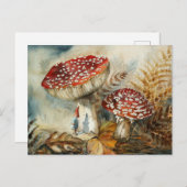 Carte Postale gnome aquarelle (Devant / Derrière)