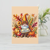 Carte postale gnome Bon thanksgiving saisonnier (Debout devant)