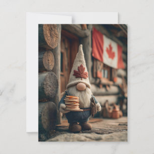 Carte Postale Gnome canadienne mignonne avec des crêpes