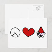 Carte Postale Gnome d'amour de paix (Devant / Derrière)