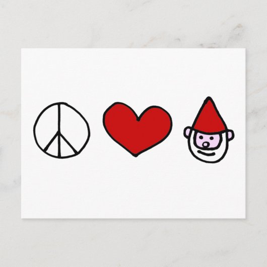 Carte Postale Gnome d'amour de paix (Devant)