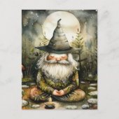 Carte Postale Gnome dans son jardin Zen (Devant)