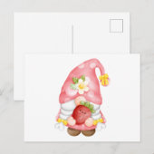 Carte Postale Gnome de fruit frais de fraise mignon (Devant / Derrière)