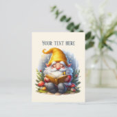Carte Postale Gnome de lecture mignon personnalisable (Debout devant)