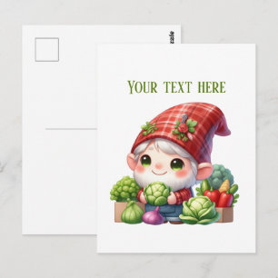 Carte Postale Gnome de légumes mélangés personnalisable cool