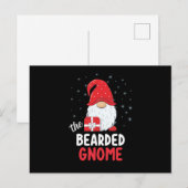 Carte Postale Gnome de Noël barbu mignon (Devant / Derrière)