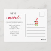 Carte Postale Gnome de Noël mignon Nous avons déplacé vacances e (Dos)