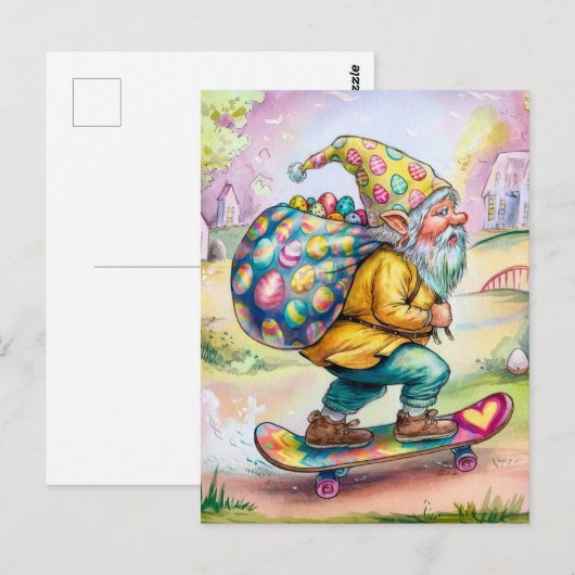 Carte Postale Gnome de Pâques (Devant / Derrière)
