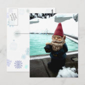 Carte Postale Gnome de piscine de neige (Devant / Derrière)