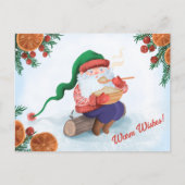 Carte Postale Gnome d'hiver dans la neige (Devant)