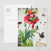Carte Postale Gnome en fleur de pavot (Devant / Derrière)