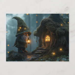 Carte Postale Gnome enchantée au clair de lune : Imaginaire