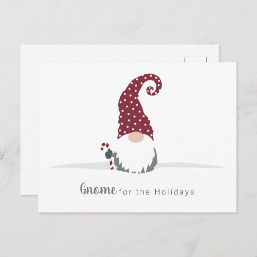 Carte Postale Gnome for the Holidays Design scandinave (Devant / Derrière)
