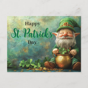 Carte Postale Gnome Leprechaun et Pot of Gold St. Patrick's Day