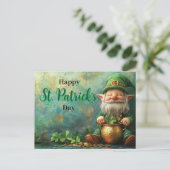 Carte Postale Gnome Leprechaun et Pot of Gold St. Patrick's Day (Debout devant)
