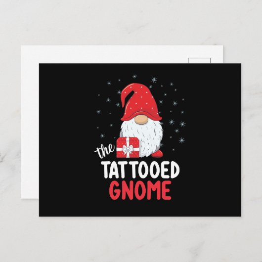 Carte Postale Gnome Mignon Tatoué de Noël (Devant / Derrière)
