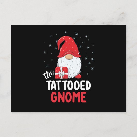 Carte Postale Gnome Mignon Tatoué de Noël (Devant)