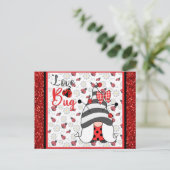 Carte Postale Gnome mignonne Amour Bug Ladybug Valentines Day (Debout devant)