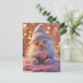 Carte Postale Gnome mignonne avec coeur : Saint Valentin Design (Debout devant)