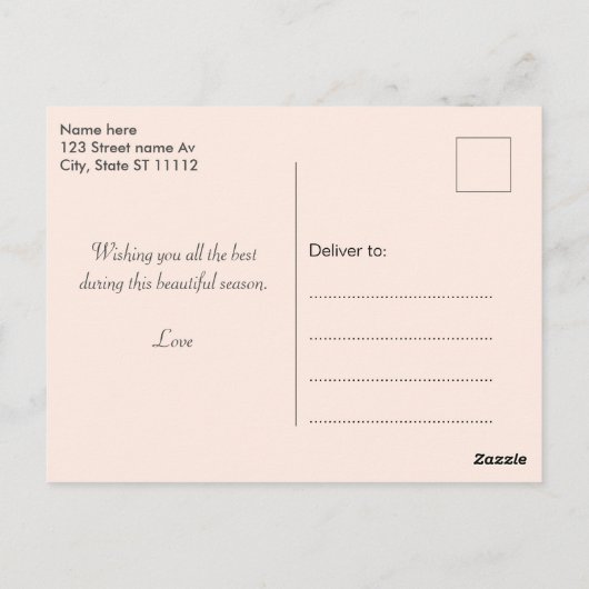 Carte Postale Gnome mignonne, Feuilles automnales et Citrouilles (Dos)