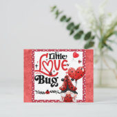 Carte Postale Gnome mignonne Little Love Bug Ladybug Valentines  (Debout devant)