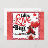 Carte Postale Gnome mignonne Little Love Bug Ladybug Valentines  (Devant / Derrière)