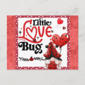 Carte Postale Gnome mignonne Little Love Bug Ladybug Valentines  (Devant)