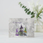 Carte Postale Gnome Purple House Gold Confetti (Debout devant)